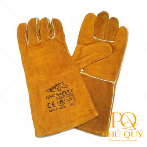 Găng tay hàn da bò màu vàng