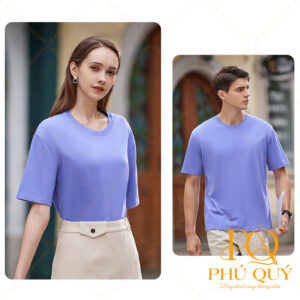Đồng phục áo thun cổ tròn công ty màu tím PQ08