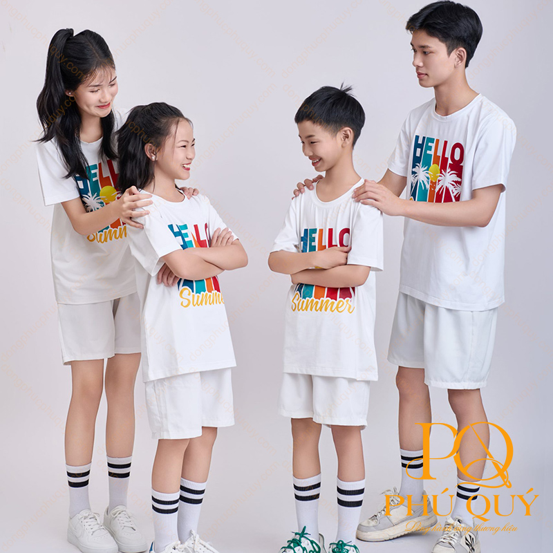 Áo thun đồng phục gia đình Hello Summer