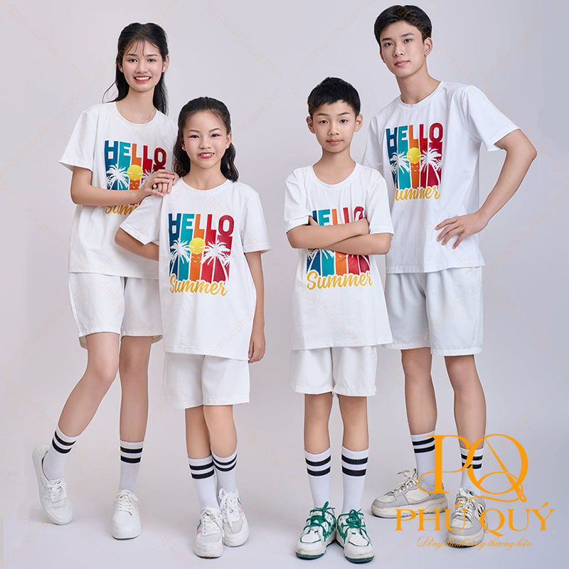 Áo thun đồng phục gia đình Hello Summer