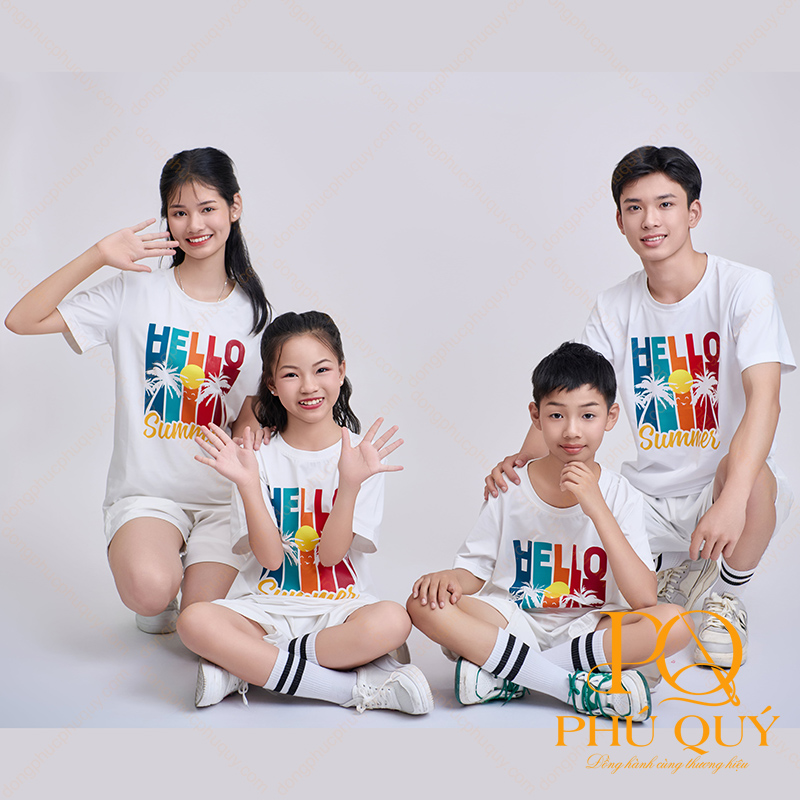 Áo thun đồng phục gia đình Hello Summer