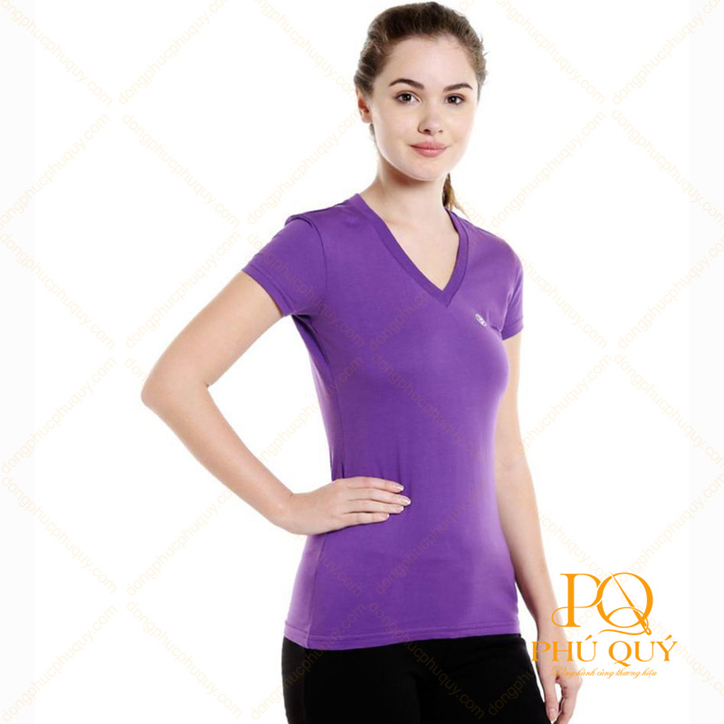 Áo thun đồng phục cổ tim thoáng mát, trẻ trung, năng động