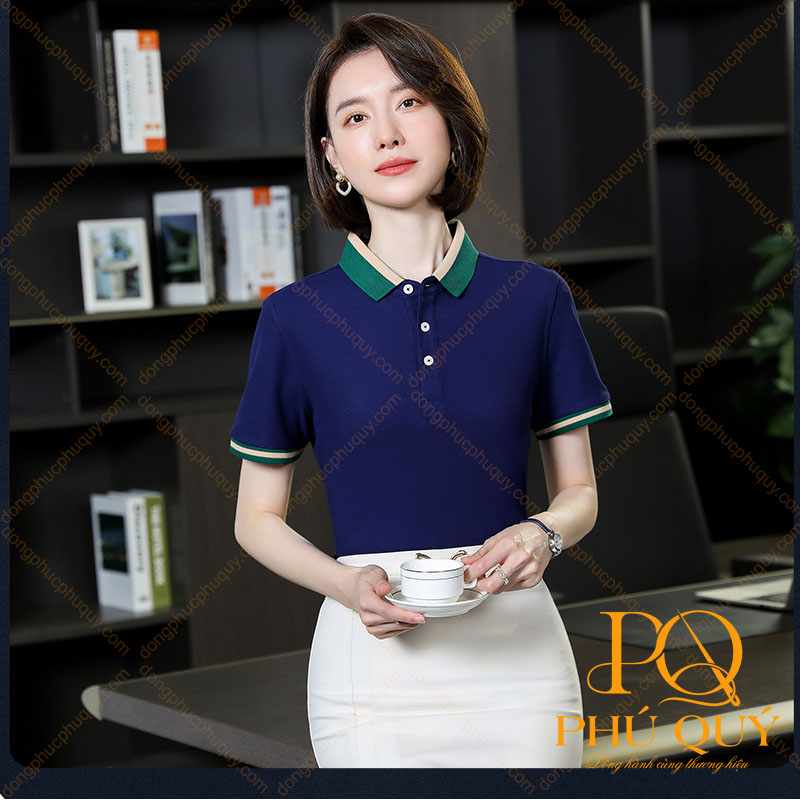 Áo thun đồng phục màu xanh dương