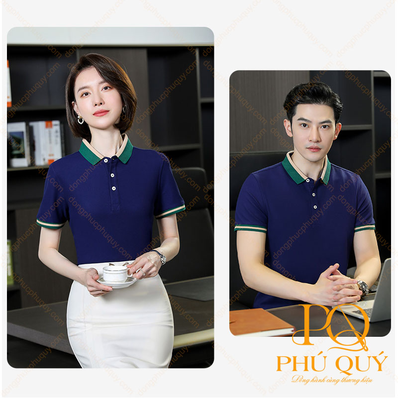 Áo thun đồng phục màu xanh dương