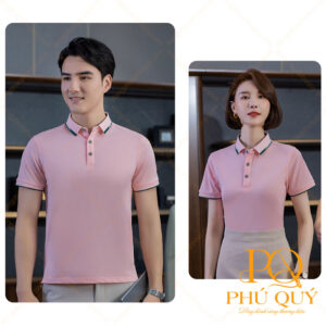Đồng phục áo thun trơn màu hồng phấn PQ38