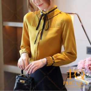 Đồng phục công sở nữ vàng đen