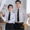 Đồng phục công sở áo sơ mi trắng quần tây đen