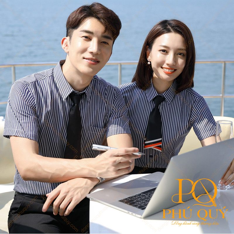 Đồng phục áo sơ mi công sở màu xám tro PQ68