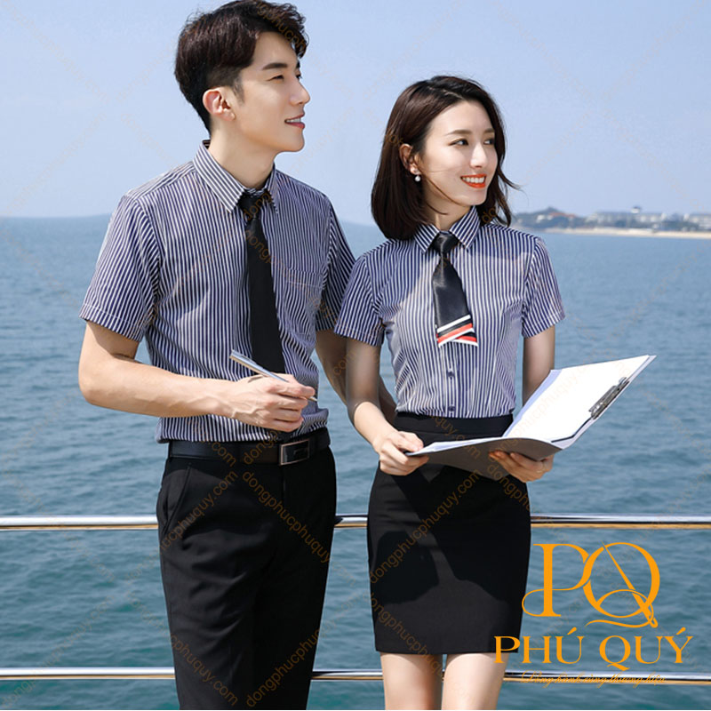 Đồng phục áo sơ mi công sở màu xám tro PQ68