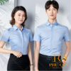 Áo sơ mi đồng phục công sở xanh lơ trơn PQ73