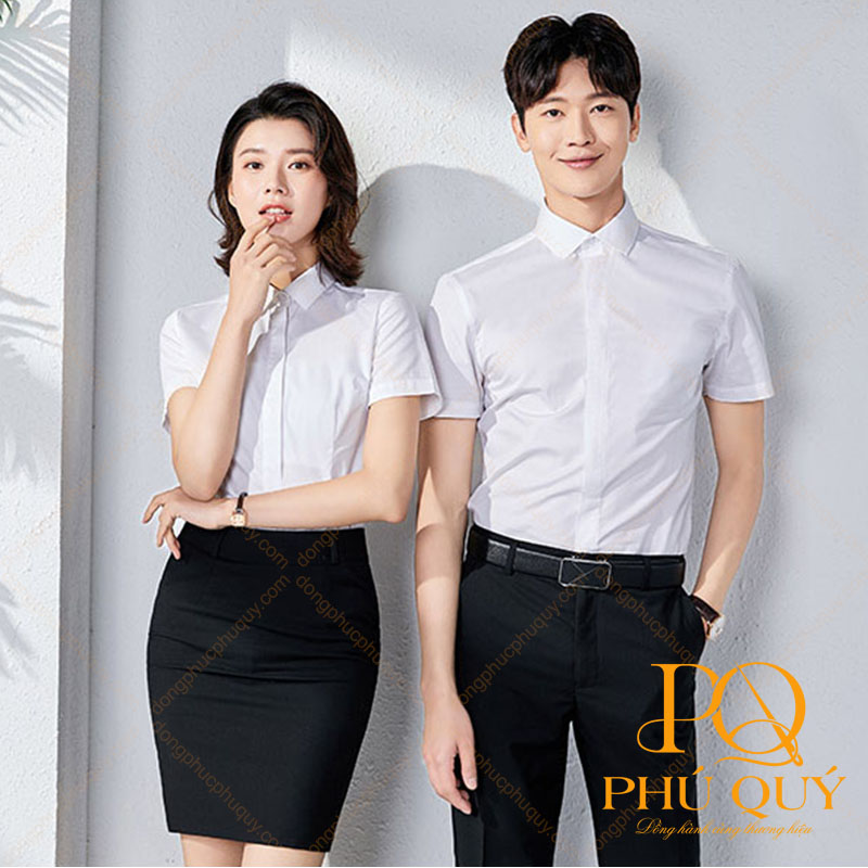 Đồng phục sơ mi công sở nam nữ PQ74