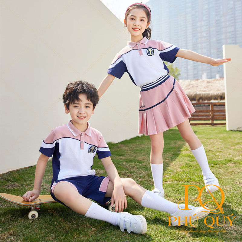 Đồng phục học sinh áo thun quần váy PQ16
