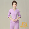 Đồng phục spa màu tím đẹp
