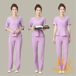 Đồng phục spa màu tím đẹp