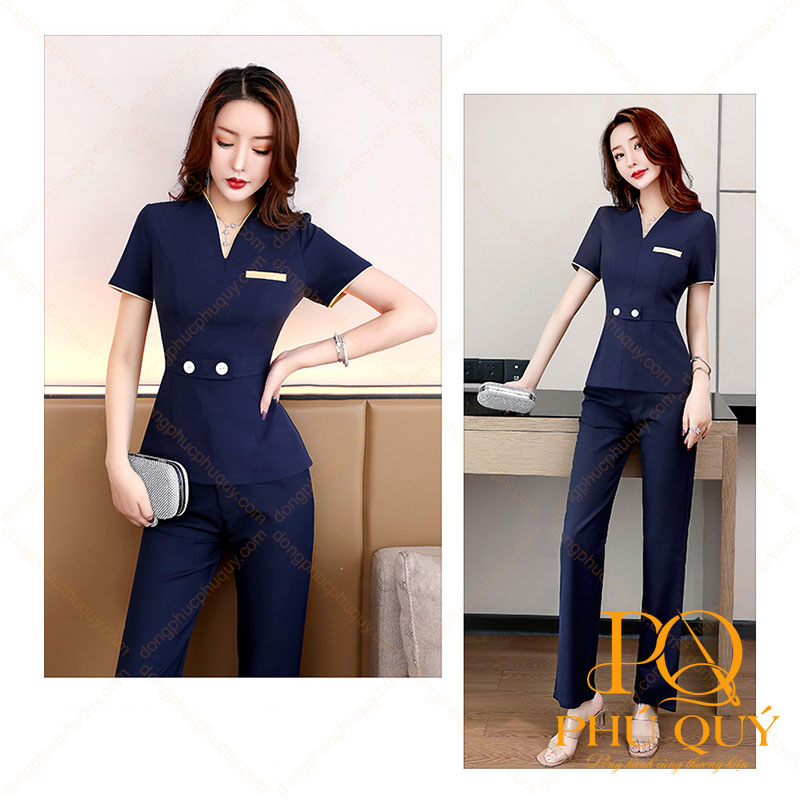 Đồng phục spa màu xanh