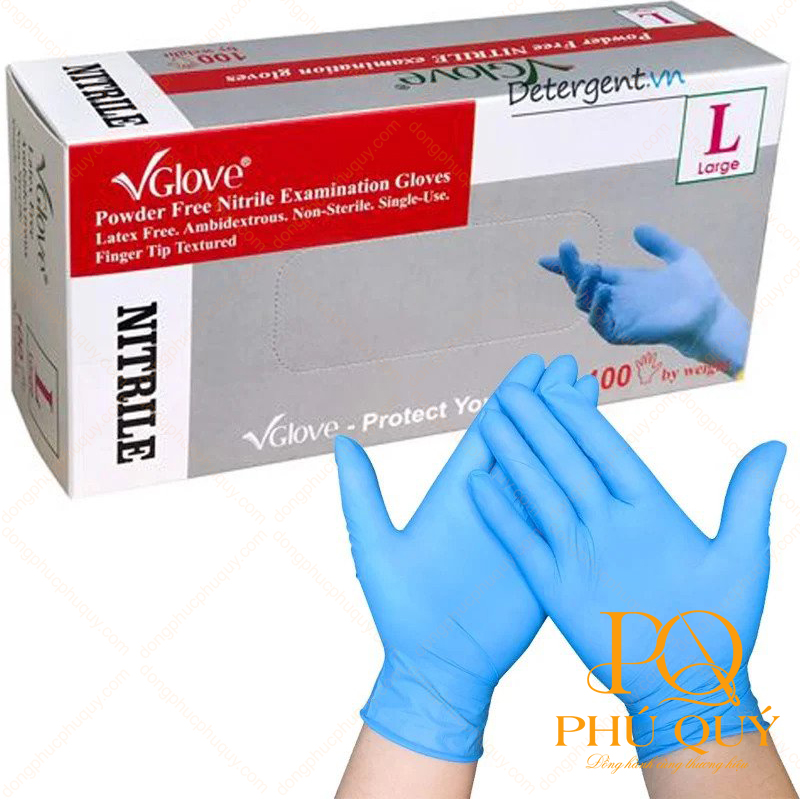 Găng tay Vglove Nitrile jhông bột
