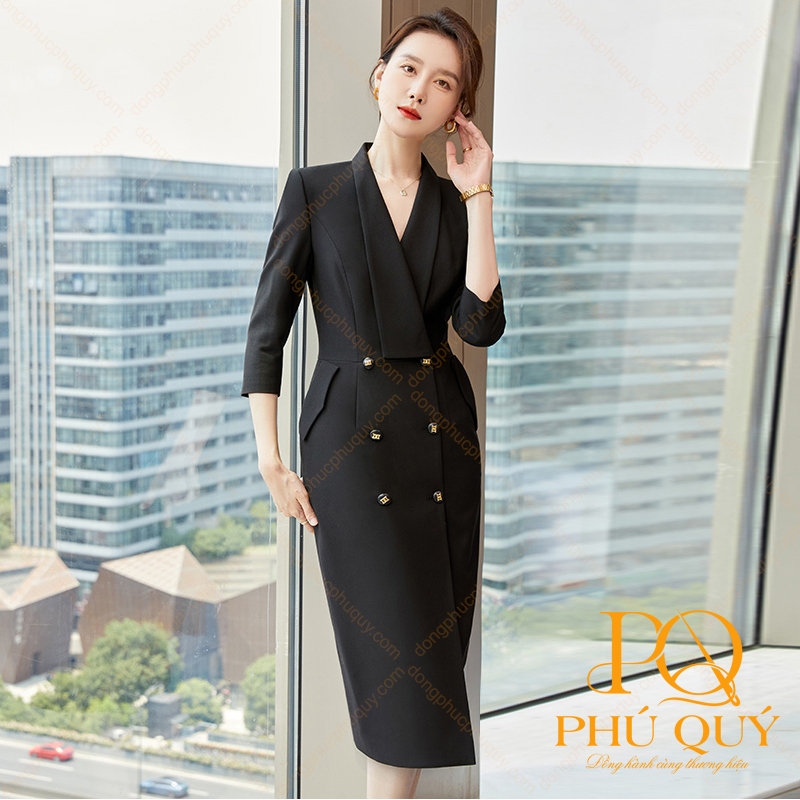 Đồng phục công sở váy liền PQ14