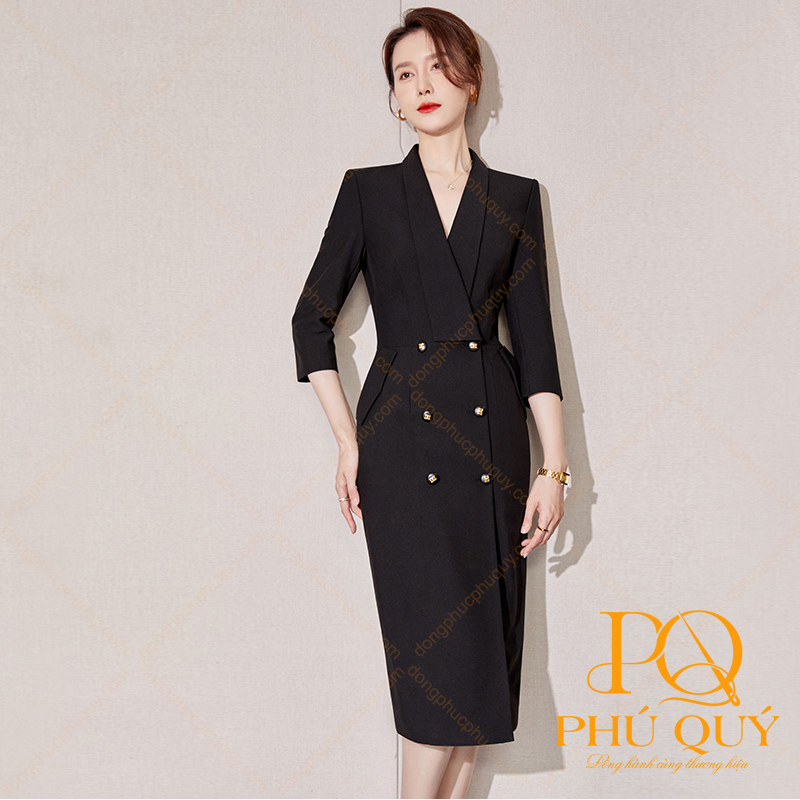 Đồng phục công sở váy liền PQ14