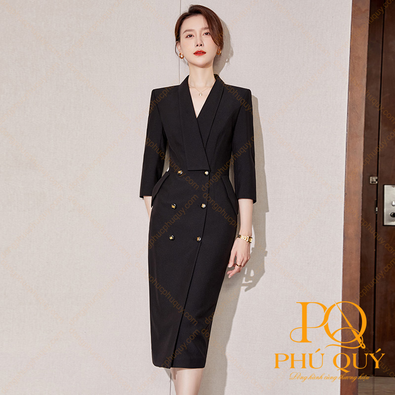 Đồng phục công sở váy liền PQ14