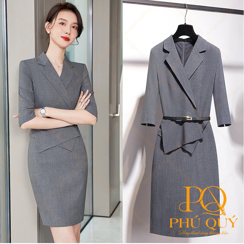 Đồng phục công sở váy liền PQ15