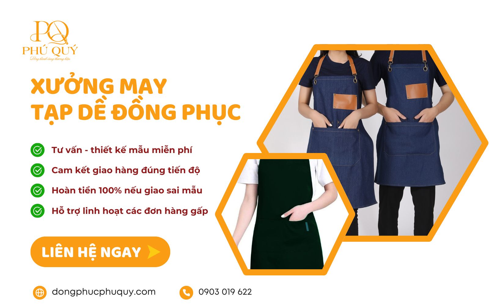 Xưởng may tạp dề đồng phục tại Đồng phục Phú Quý

